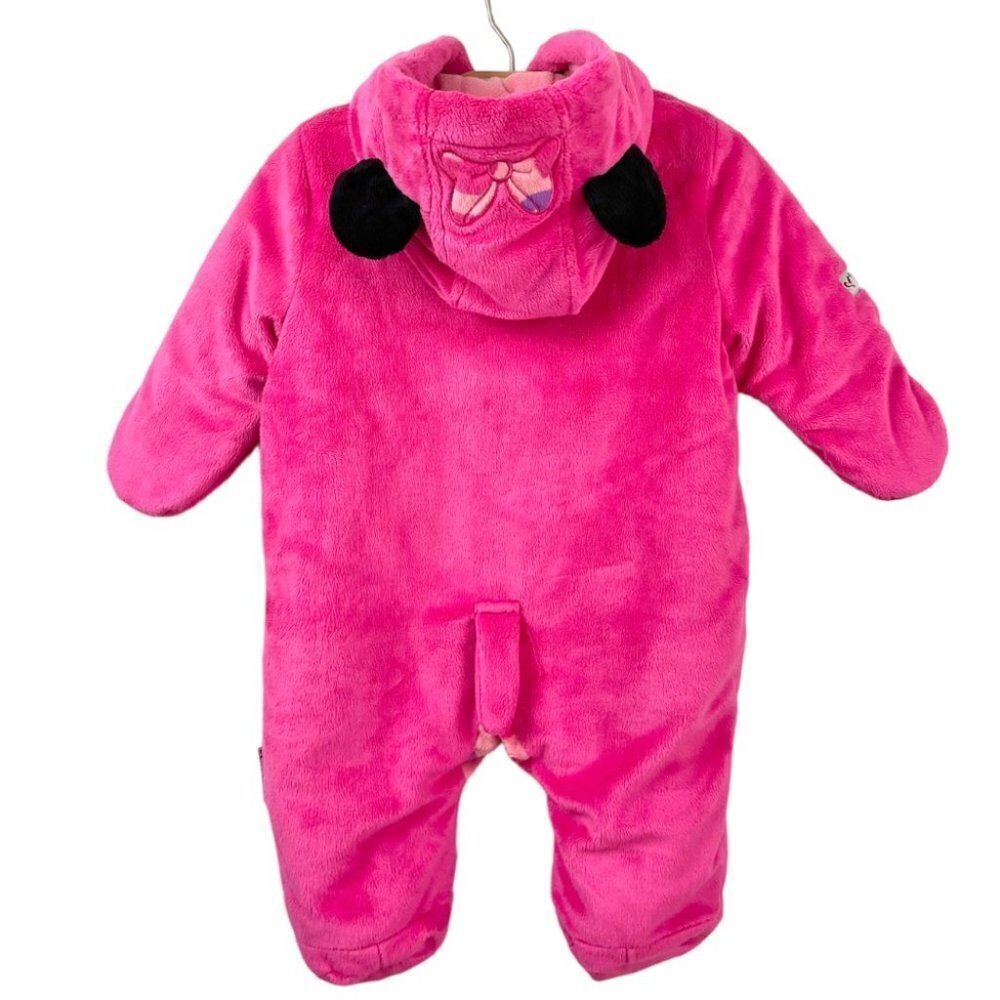 ** Disney Minnie Mouse Bright Pink Super Soft Fleece Footed Hooded 1Pc Size 0-3M - Picture 3 of 8